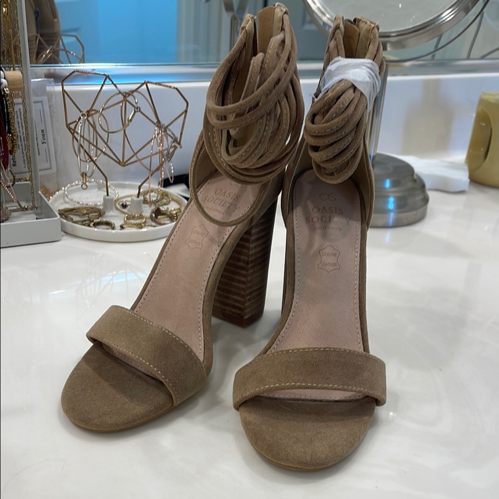 Society Women's Tan Heeled Sandals